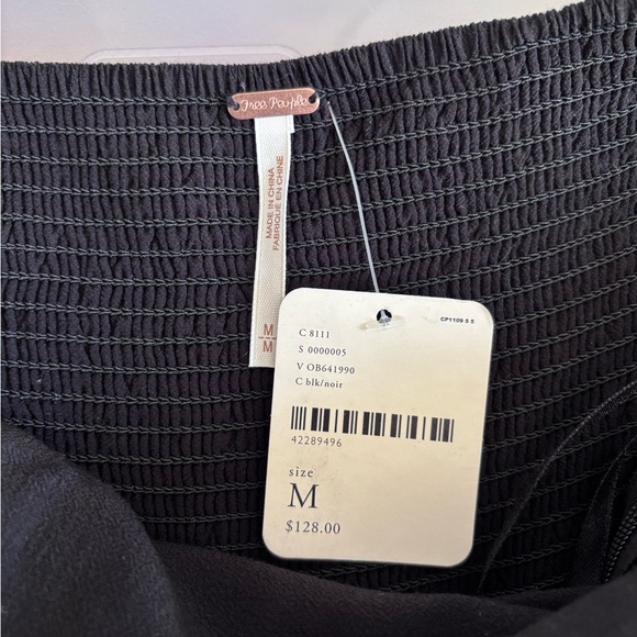 Free People Black Draped Knot-Front High-Low Maxi Top Sz M NWT - Picture 3 of 6